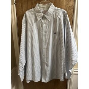 Brooks Brothers The Original Polo Shirt Long Sleeve Blue Striped Button Mens XXL